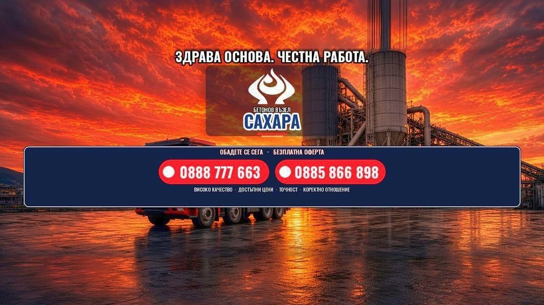 Бетонов възел Сахара — силози, автобетоновоз и телефони за връзка в Септември